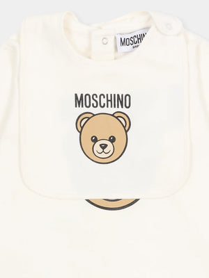 Set regalo composto di  tutina , cappello e bavaglino MUY097 LCA19 /10063 MOSCHINO 