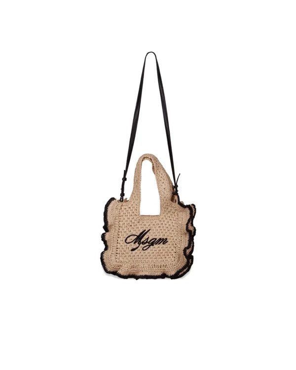 Borsa in rafia con ricamo logo S6MSJGBA110 /255 MSGM KIDS 