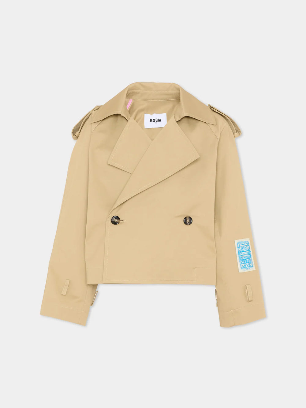 Trench corto doppiopetto S6MSJGJK132 /015 MSGM KIDS 