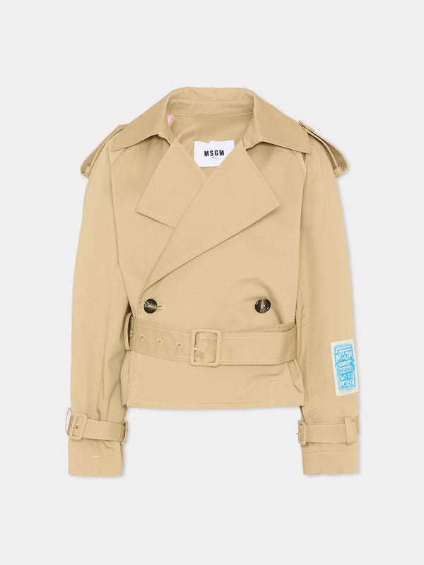 Trench corto doppiopetto S6MSJGJK132 /015 MSGM KIDS 