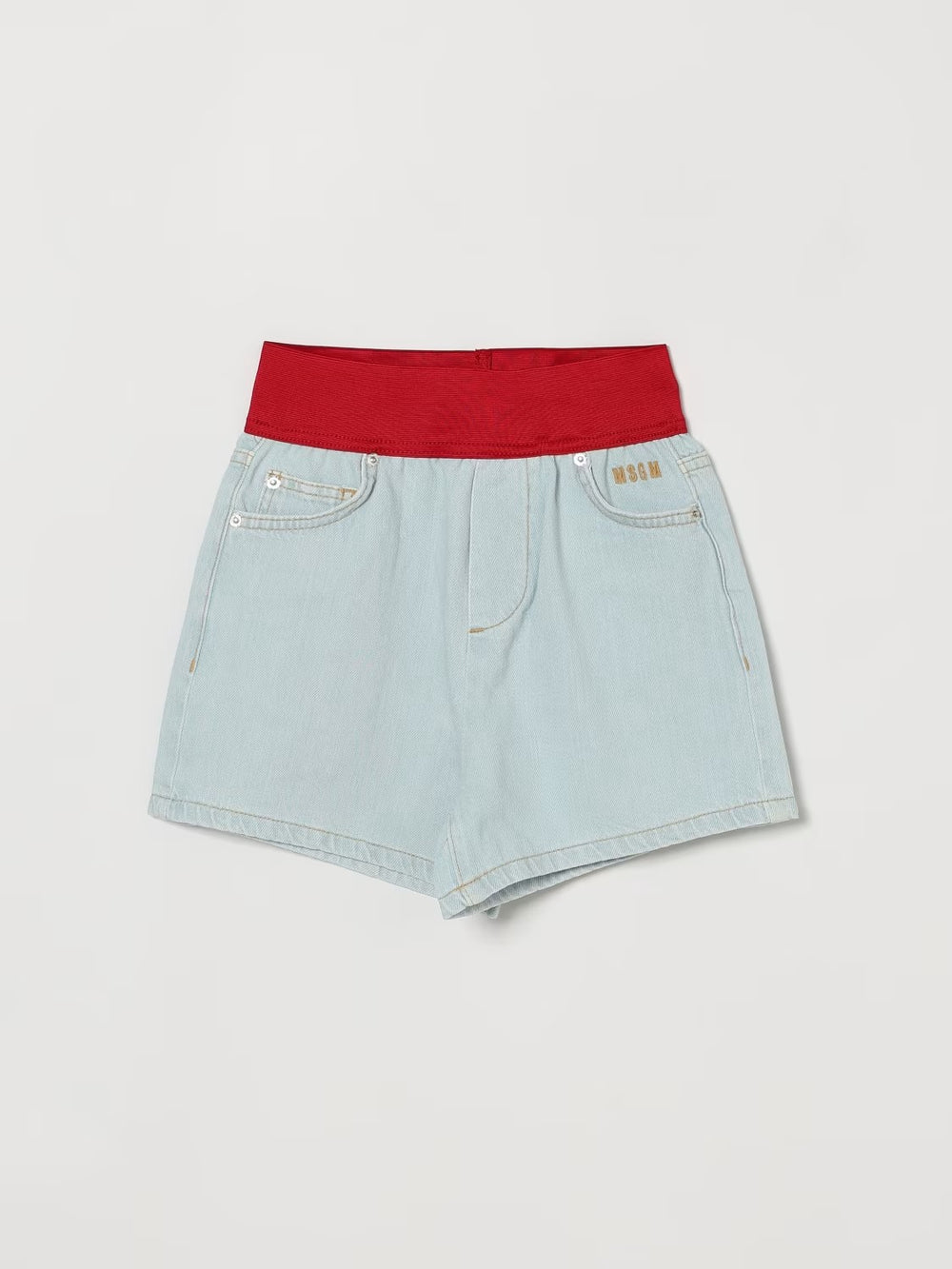 Shorts con  elastico in vita  rosso S6MSJGSH039 /126 MSGM KIDS 