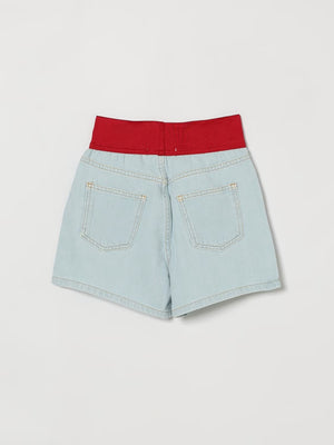 Shorts con  elastico in vita  rosso S6MSJGSH039 /126 MSGM KIDS 