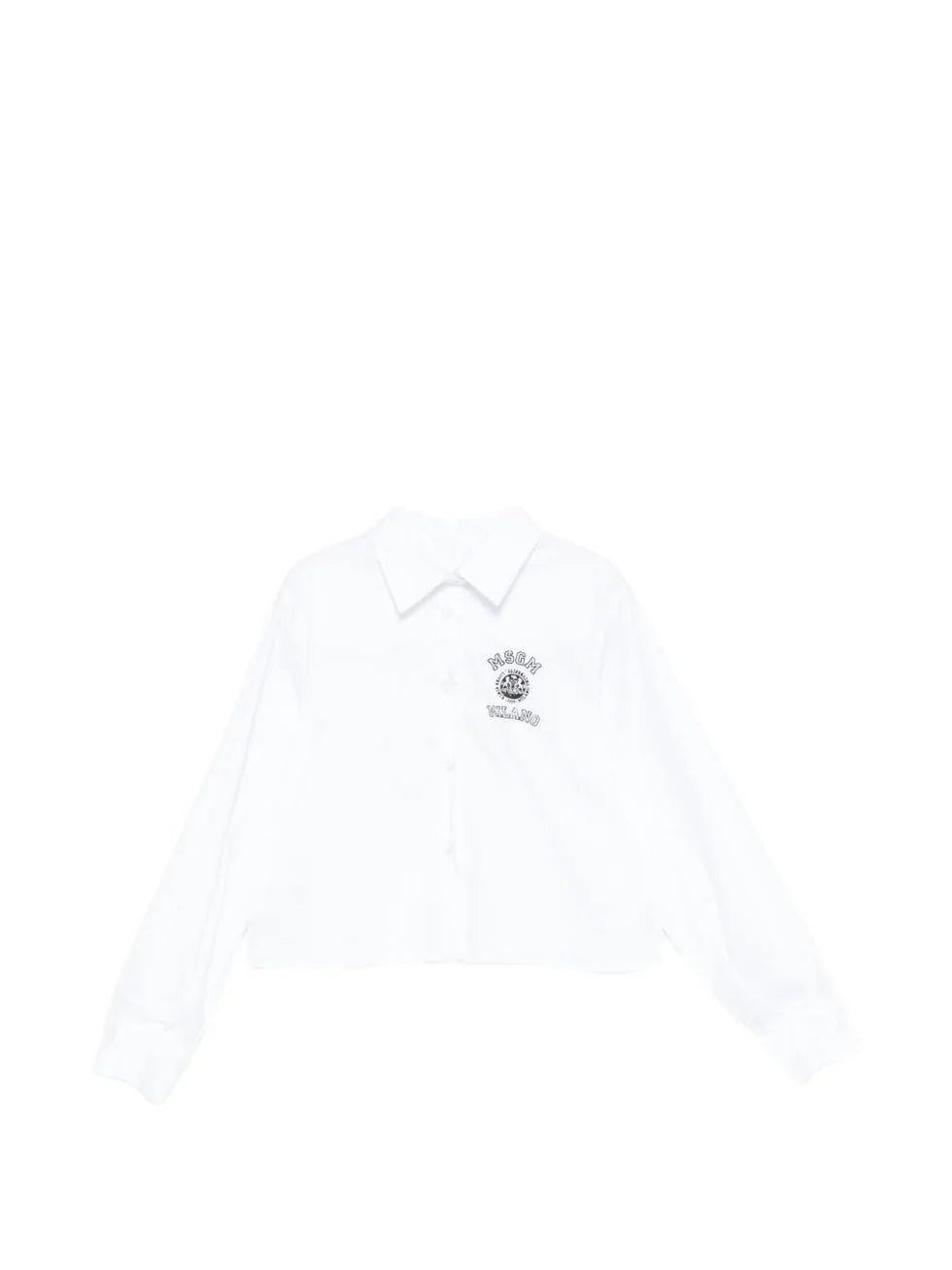 Camicia cropped con logo varsity stampato S6MSJGSI026 /001 MSGM KIDS 