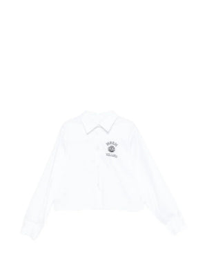 Camicia cropped con logo varsity stampato S6MSJGSI026 /001 MSGM KIDS 