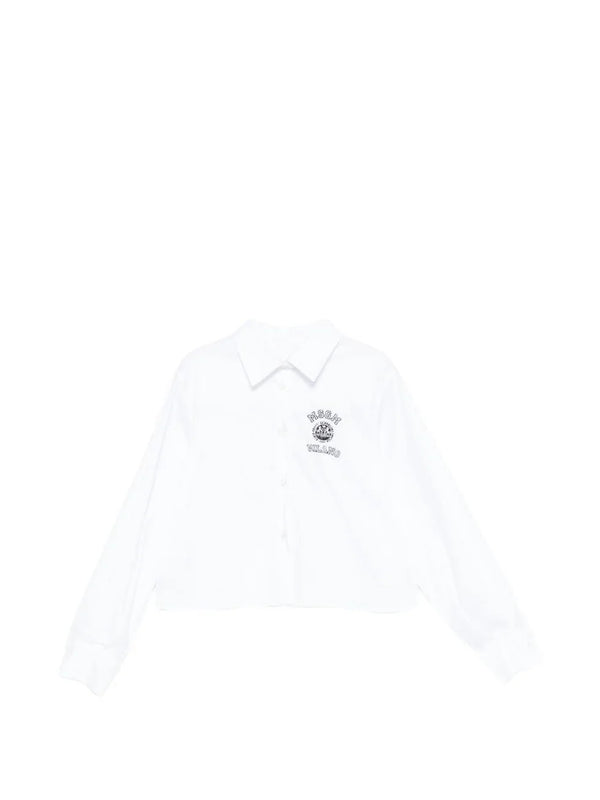 Camicia cropped con logo varsity stampato S6MSJGSI026 /001 MSGM KIDS 