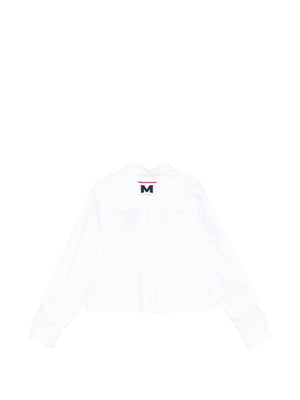 Camicia cropped con logo varsity stampato S6MSJGSI026 /001 MSGM KIDS 