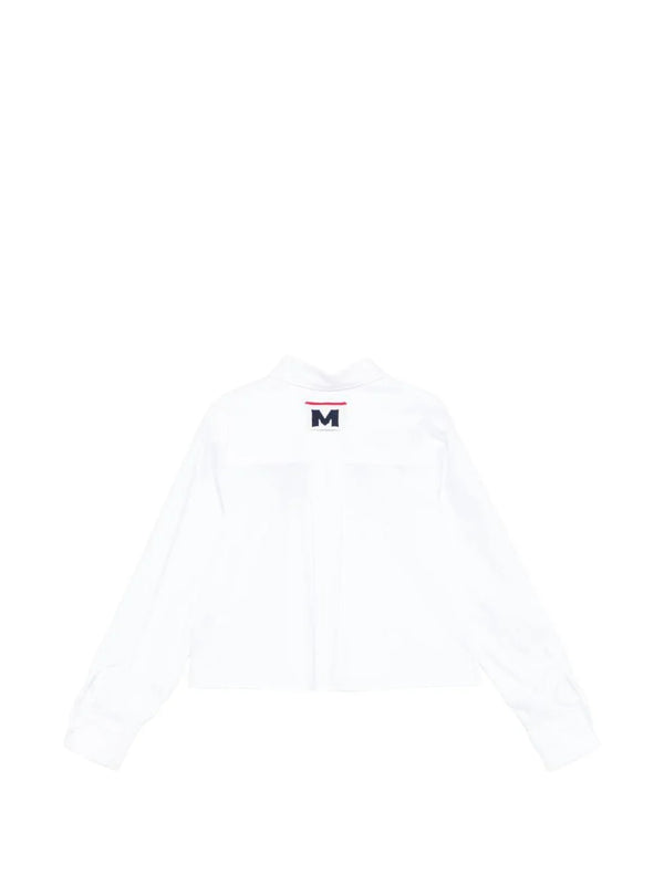 Camicia cropped con logo varsity stampato S6MSJGSI026 /001 MSGM KIDS 