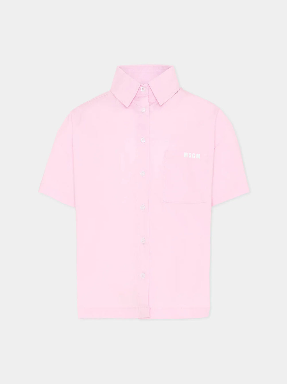 Camicia con logo a maniche corte S6MSJGSI163 /MS070 MSGM KIDS 