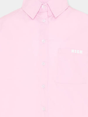 Camicia con logo a maniche corte S6MSJGSI163 /MS070 MSGM KIDS 