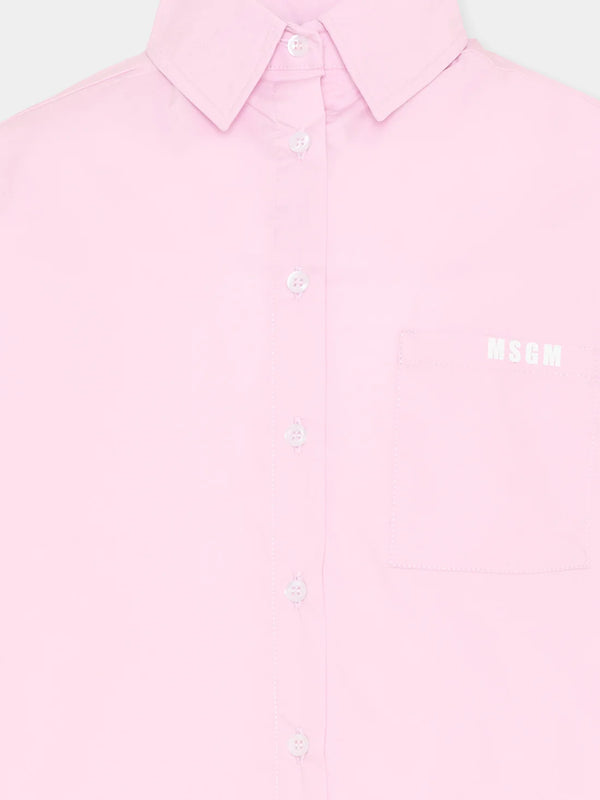 Camicia con logo a maniche corte S6MSJGSI163 /MS070 MSGM KIDS 