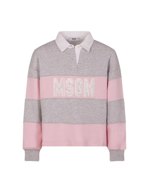 Polo a righe a manica lunga S6MSJGSW027 /MS076 MSGM KIDS 