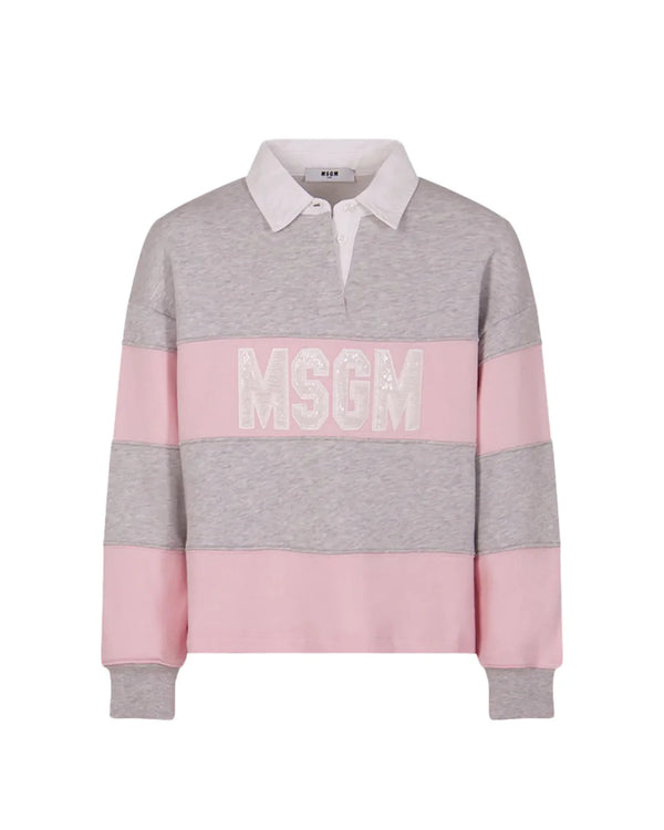 Polo a righe a manica lunga S6MSJGSW027 /MS076 MSGM KIDS 
