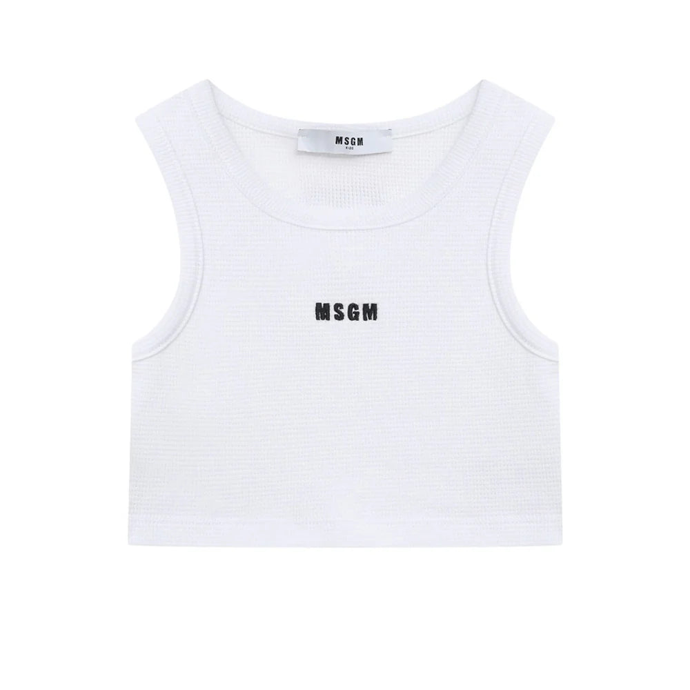 Top cropped con logo ricamato S6MSJGTA030 /001 MSGM KIDS 