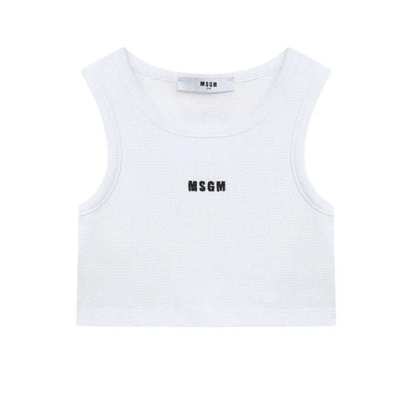 Top cropped con logo ricamato S6MSJGTA030 /001 MSGM KIDS 