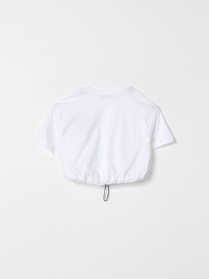 T-shirt cropped con stampa S6MSJGTH106 /001 MSGM KIDS 