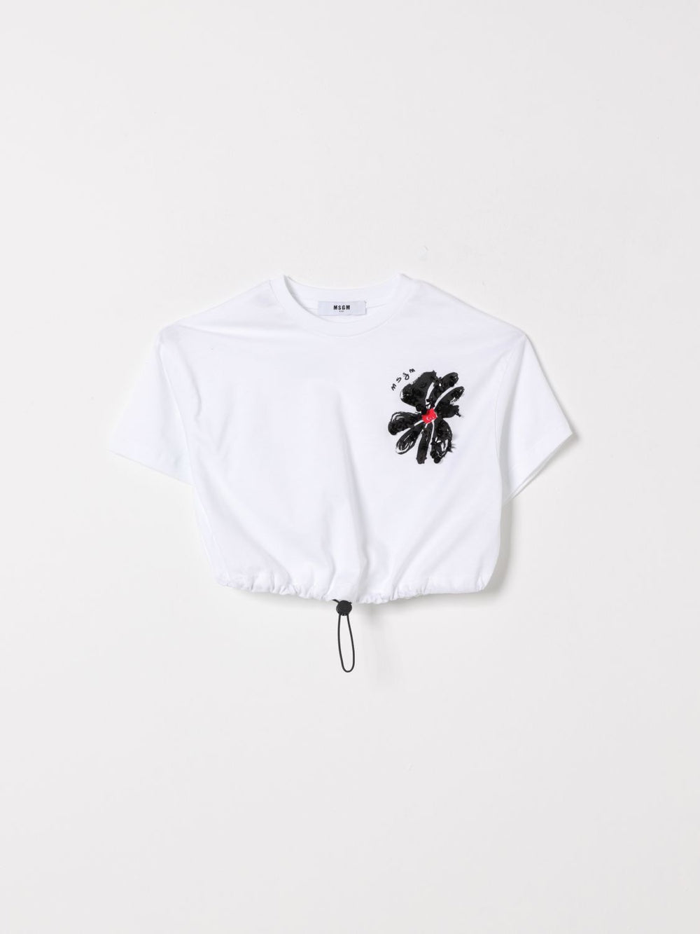 T-shirt cropped con stampa S6MSJGTH106 /001 MSGM KIDS 