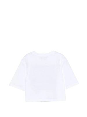 T-shirt cropped con logo stampato S6MSJGTH128 /001 MSGM KIDS 