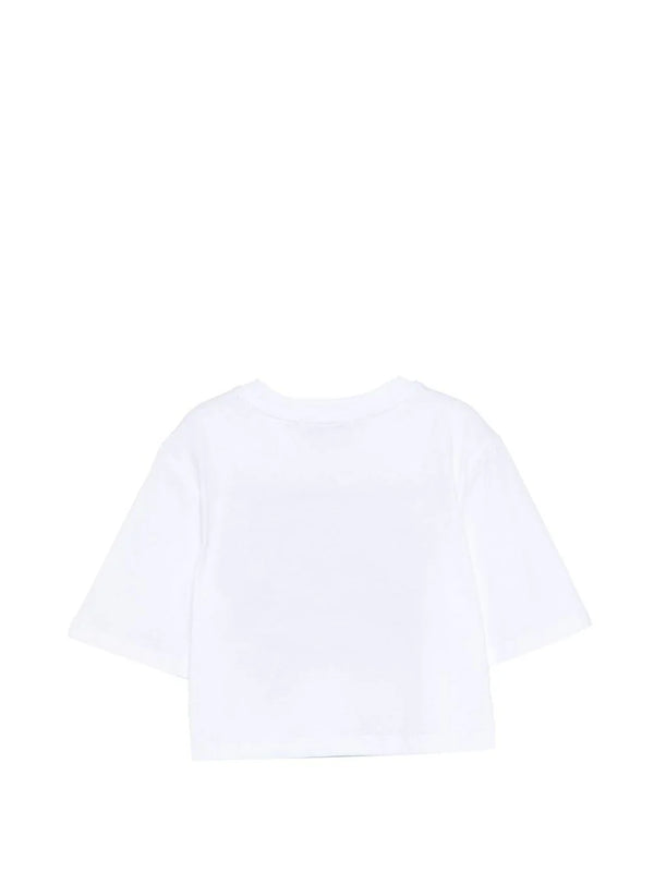 T-shirt cropped con logo stampato S6MSJGTH128 /001 MSGM KIDS 