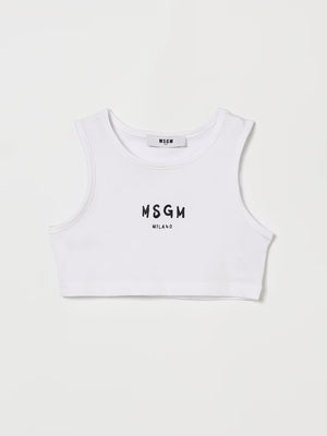 Top cropped con logo stampato S6MSJGTO011 /001 MSGM KIDS 