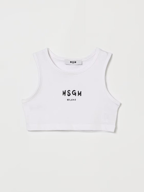 Top cropped con logo stampato S6MSJGTO011 /001 MSGM KIDS 