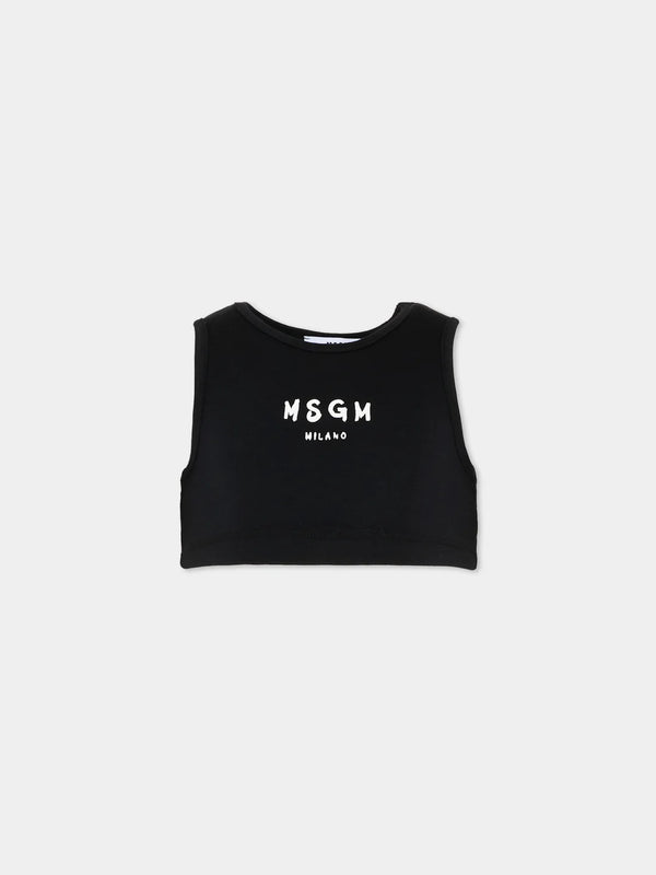 Top cropped con logo stampato S6MSJGTO011 /110/88 MSGM KIDS 