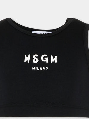 Top cropped con logo stampato S6MSJGTO011 /110/88 MSGM KIDS 