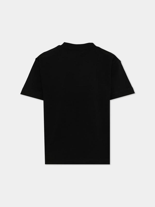 T-shirt nera  con logo PBAA003S26JER004 /110 PALM ANGELS 