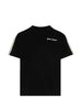 T-shirt con logo stampato sul petto e bande in gros-grain avorio sulle maniche