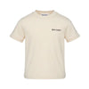T-shirt con logo stampato sul petto e bande in gros-grain avorio sulle maniche