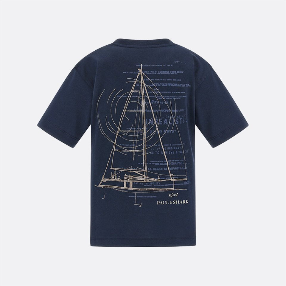 T-shirt con stampa dietro WOM00G LAA54 /42370 PAUL & SHARK 