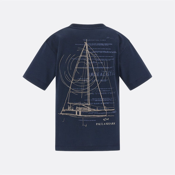 T-shirt con stampa dietro WOM00G LAA54 /42370 PAUL & SHARK 