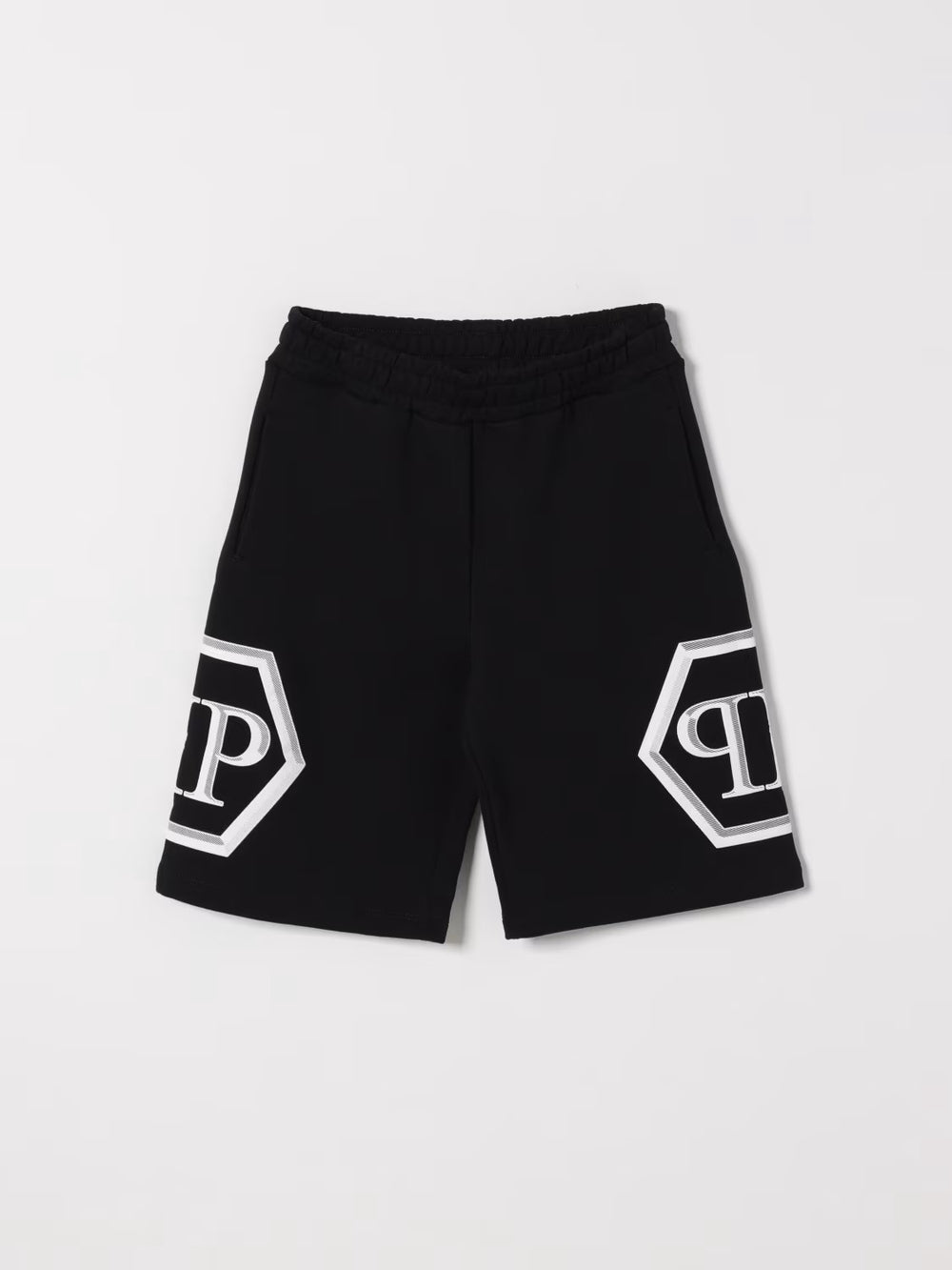 Shorts in cotone con logo Philipp Plein S6PHJBBE140 /110 PHILIPP PLEIN JUNIOR 