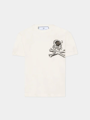 T-shirt con stampa e logo in metallo S6PHJBTH045 /2 PHILIPP PLEIN JUNIOR 