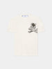 T-shirt con stampa e logo in metallo