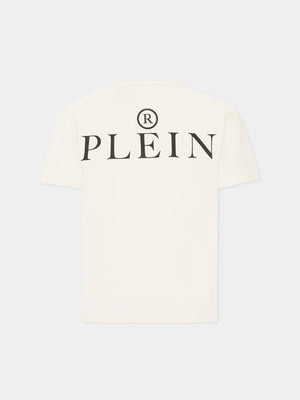 T-shirt con stampa e logo in metallo S6PHJBTH045 /2 PHILIPP PLEIN JUNIOR 