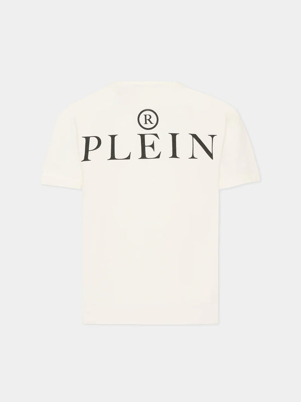 T-shirt con stampa e logo in metallo S6PHJBTH045 /2 PHILIPP PLEIN JUNIOR 