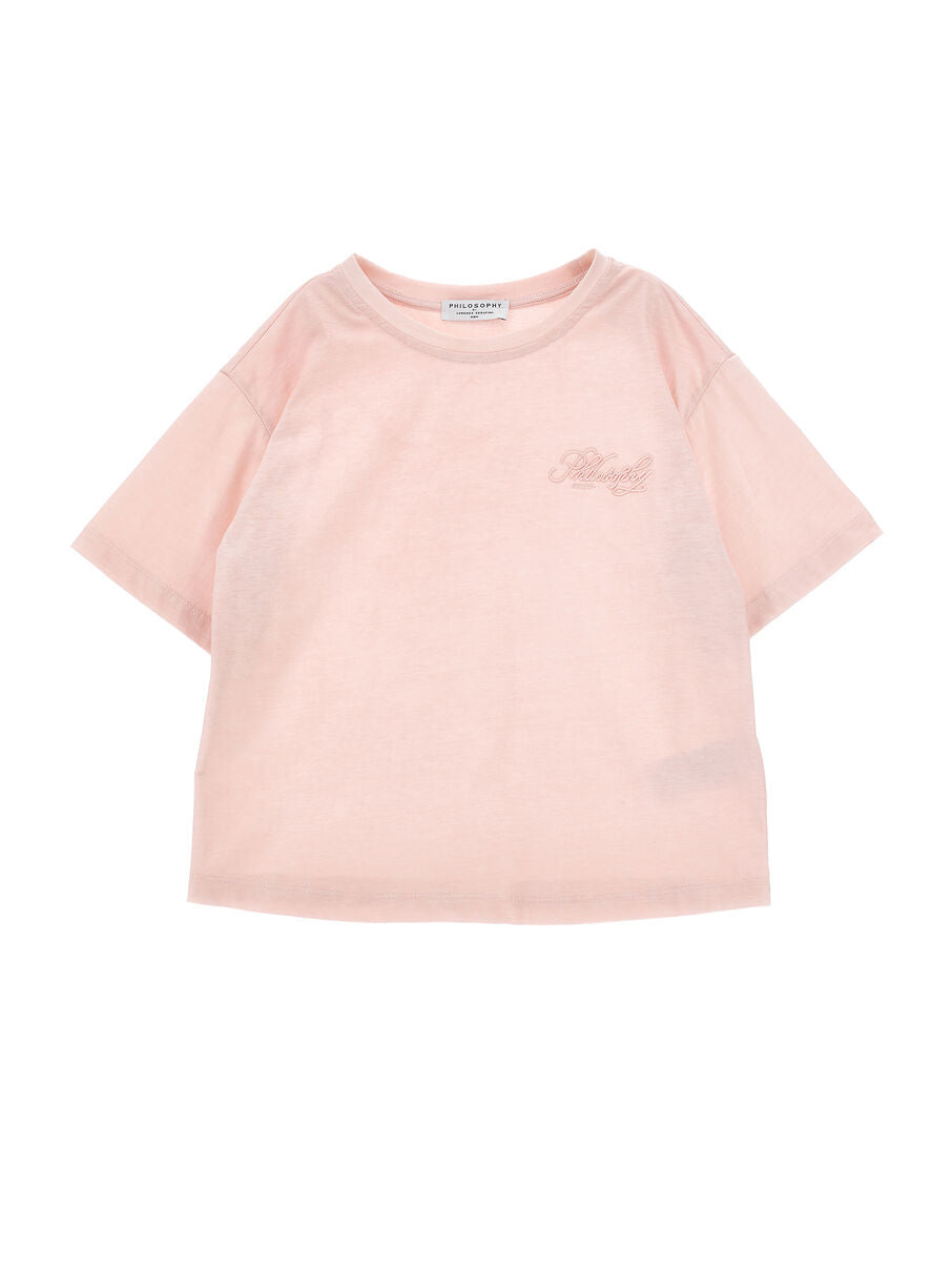 T-shirt ricamo scritta I1G609 7206 /94 PHILOSOPHY KIDS 