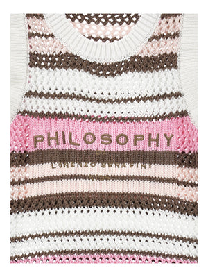 Vestito a righe con logo Philosophy I9G906 7030 /390 PHILOSOPHY KIDS 