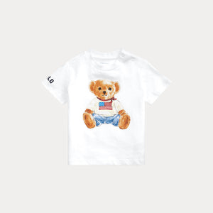 T-shirt in jersey di cotone con l'orso polo 320844731 /001 POLO RALPH LAUREN 