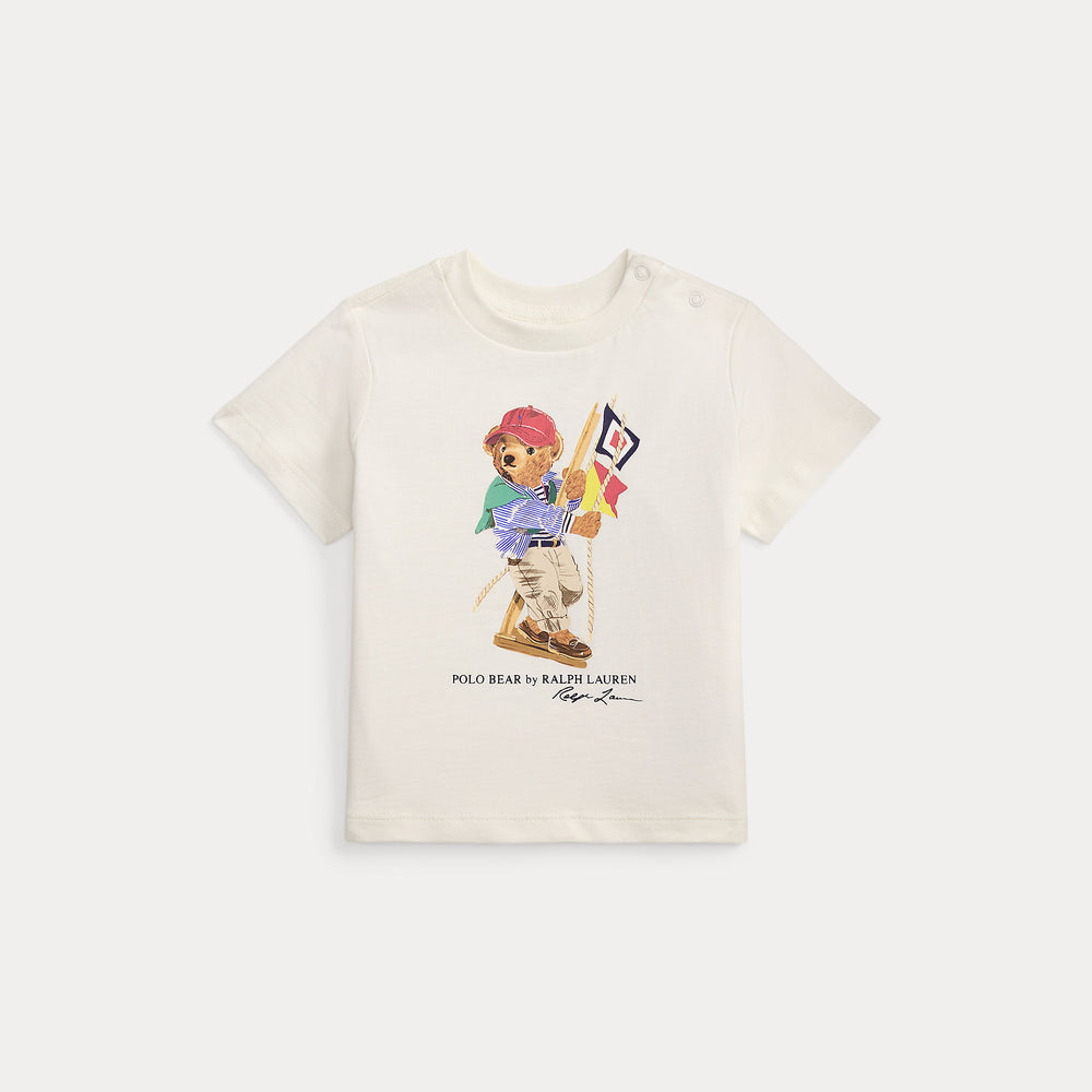 T-shirt in jersey di cotone con l'orso polo 320A12428 /002 POLO RALPH LAUREN 