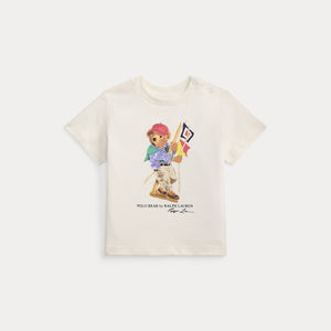 T-shirt in jersey di cotone con l'orso polo 320A12428 /002 POLO RALPH LAUREN 
