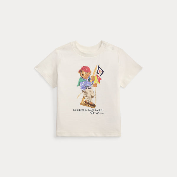 T-shirt in jersey di cotone con l'orso polo 320A12428 /002 POLO RALPH LAUREN 
