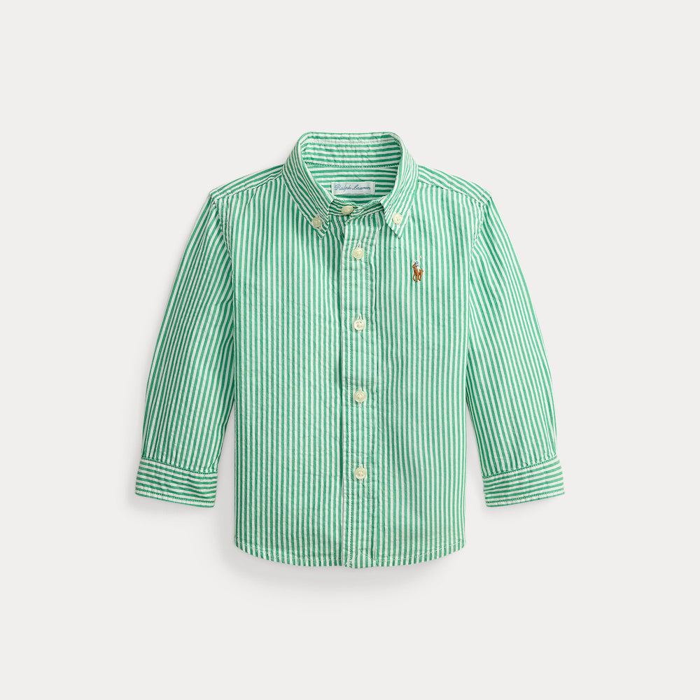 Camicia seersucker in cotone a righe 320B23251 /001 POLO RALPH LAUREN 