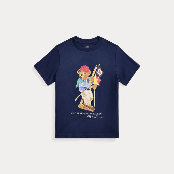 T-shirt in jersey di cotone con l'orso polo 322A12428 /001 POLO RALPH LAUREN 