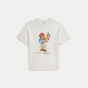 T-shirt in jersey di cotone con l'orso polo 323A12428 /001 POLO RALPH LAUREN 