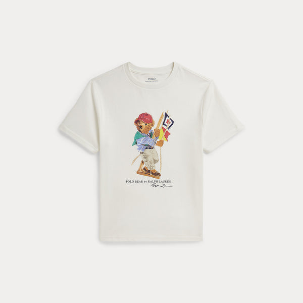 T-shirt in jersey di cotone con l'orso polo 323A12428 /001 POLO RALPH LAUREN 