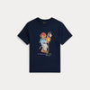 T-shirt in jersey di cotone con l'orso polo