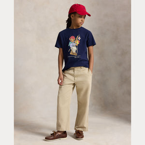 T-shirt in jersey di cotone con l'orso polo 323A12428 /002 POLO RALPH LAUREN 