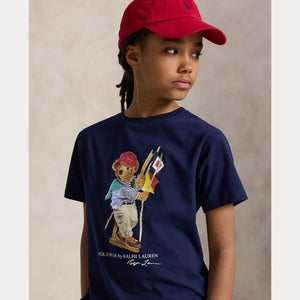 T-shirt in jersey di cotone con l'orso polo 323A12428 /002 POLO RALPH LAUREN 