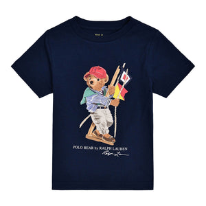 T-shirt in jersey di cotone con l'orso polo 323A12428 /002 POLO RALPH LAUREN 